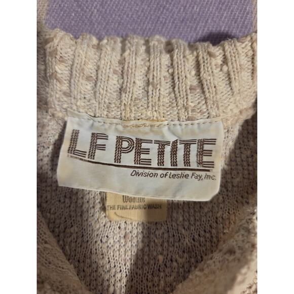 Vintage 70's Leslie Fay LF Petite Tan Short Sleeve Dress 12 Button 60s 80s - Picture 3 of 13